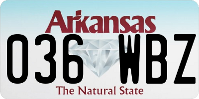 AR license plate 036WBZ