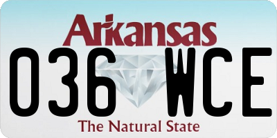 AR license plate 036WCE