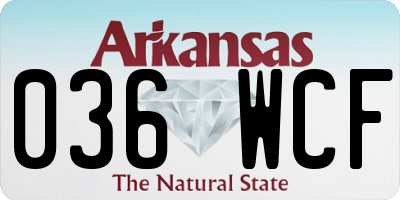 AR license plate 036WCF