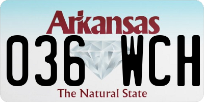 AR license plate 036WCH