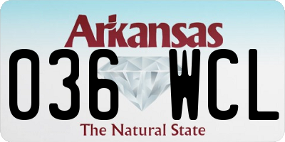 AR license plate 036WCL