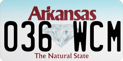 AR license plate 036WCM