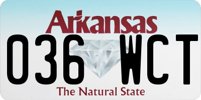 AR license plate 036WCT