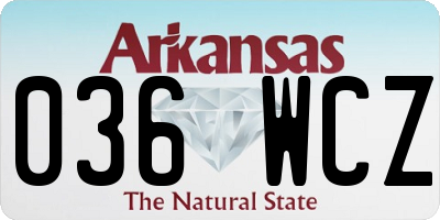 AR license plate 036WCZ