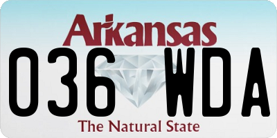 AR license plate 036WDA