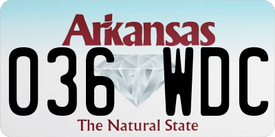 AR license plate 036WDC