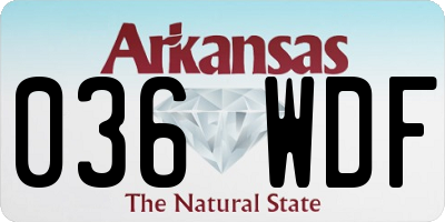 AR license plate 036WDF