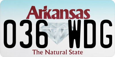 AR license plate 036WDG