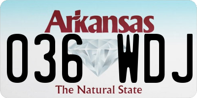 AR license plate 036WDJ