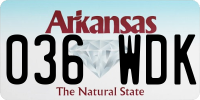 AR license plate 036WDK