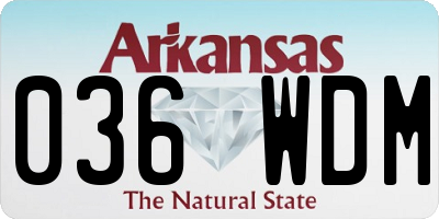 AR license plate 036WDM