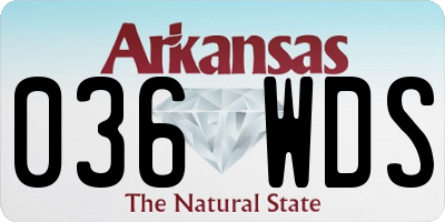 AR license plate 036WDS