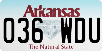 AR license plate 036WDU