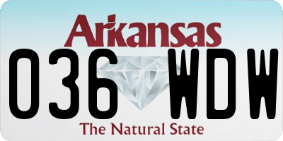 AR license plate 036WDW