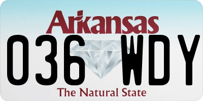 AR license plate 036WDY