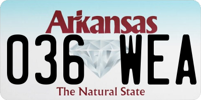 AR license plate 036WEA