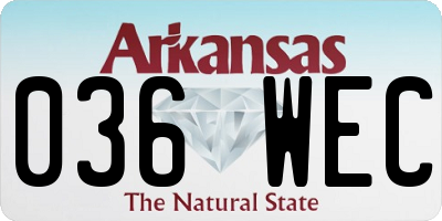AR license plate 036WEC