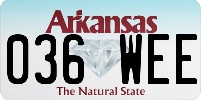 AR license plate 036WEE