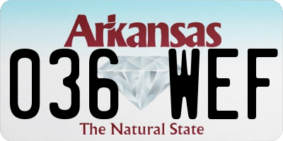 AR license plate 036WEF