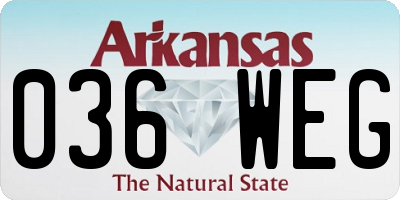 AR license plate 036WEG