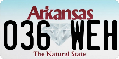 AR license plate 036WEH