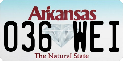 AR license plate 036WEI