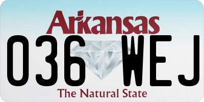AR license plate 036WEJ
