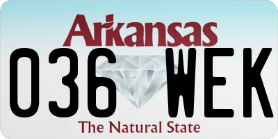 AR license plate 036WEK