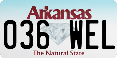 AR license plate 036WEL