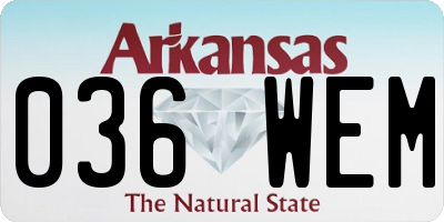 AR license plate 036WEM