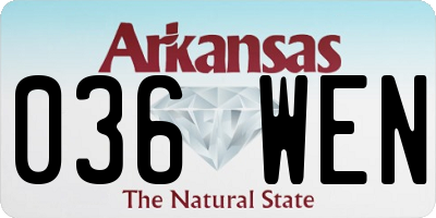AR license plate 036WEN