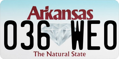 AR license plate 036WEO