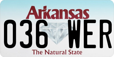 AR license plate 036WER