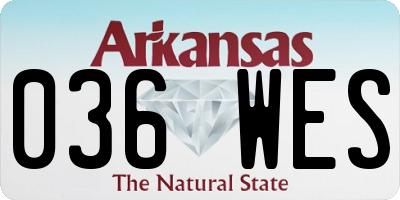 AR license plate 036WES