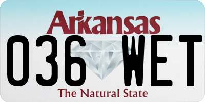 AR license plate 036WET