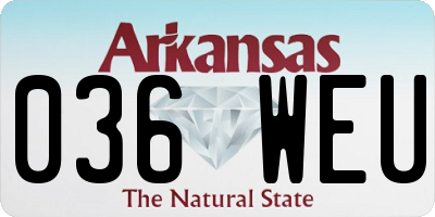 AR license plate 036WEU