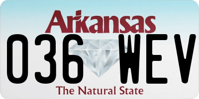 AR license plate 036WEV