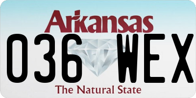 AR license plate 036WEX