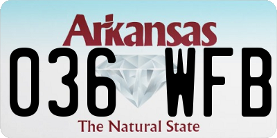 AR license plate 036WFB