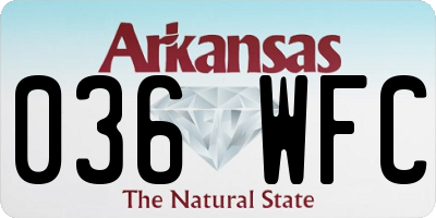 AR license plate 036WFC
