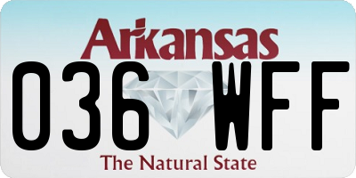 AR license plate 036WFF