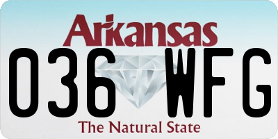 AR license plate 036WFG