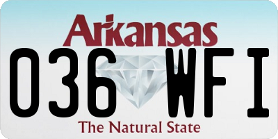 AR license plate 036WFI