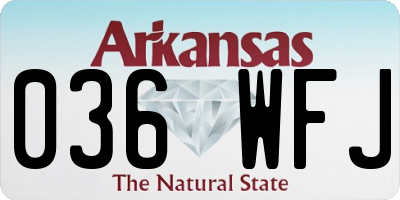 AR license plate 036WFJ