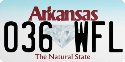AR license plate 036WFL