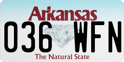 AR license plate 036WFN
