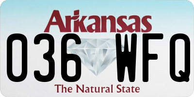 AR license plate 036WFQ