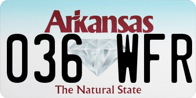 AR license plate 036WFR