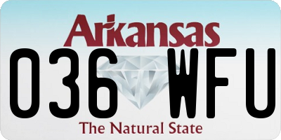 AR license plate 036WFU