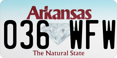 AR license plate 036WFW